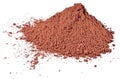 Heap of cocoa powder on a white