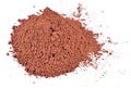 Heap of cocoa powder on a white Royalty Free Stock Photo