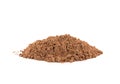 Heap of cocoa powder on a white background. Royalty Free Stock Photo