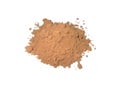 Heap of cocoa powder on a white background. Royalty Free Stock Photo