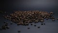 Heap of coffee beans on black background Royalty Free Stock Photo