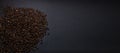 Heap of coffee beans on black background Royalty Free Stock Photo