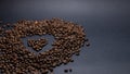 Heap of coffee beans on black background Royalty Free Stock Photo