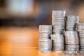 Heap Coins on the Table Royalty Free Stock Photo