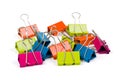 Heap of color binder clips Royalty Free Stock Photo