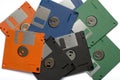 Heap of color floppy disks