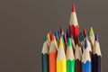 Heap of colored pencils, dark background Royalty Free Stock Photo