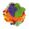 Heap of colorful clothes from above