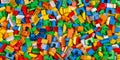 Heap of colorful toy plastic bricks and blocks Royalty Free Stock Photo