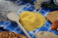 Heap of cornmeal polenta. Royalty Free Stock Photo