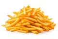 Heap of Crispy Golden French Fries Isolated on White Background