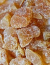 A heap of crystallized/crystallised ginger pieces Royalty Free Stock Photo