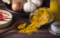 Heap of curry powder Royalty Free Stock Photo