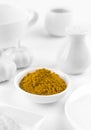 Heap of curry powder indian kitchen Royalty Free Stock Photo