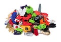 Heap of damaged incomplete toys parts Royalty Free Stock Photo