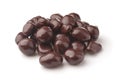 Heap of dark chocolate covered raisins Royalty Free Stock Photo