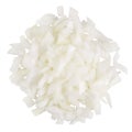 Heap of diced white onion. A set of three types. Isolate on a white background, top view.