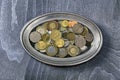 Heap of different coins Royalty Free Stock Photo