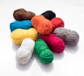 Heap of different colored balls of wool Royalty Free Stock Photo