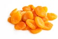 Heap of dried apricots isolated on white background, close up Royalty Free Stock Photo