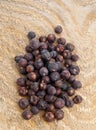 Heap of dried juniper berries Royalty Free Stock Photo