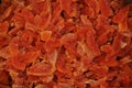 Heap of dried mango fruit slices Royalty Free Stock Photo