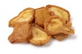 Heap of dried pear fruit close up on white background Royalty Free Stock Photo
