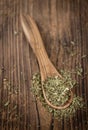 Heap of dried Stevia leaves