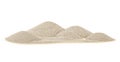 Heap of dry beach sand on white background. Selective focus Royalty Free Stock Photo