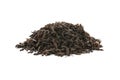 Heap of dry black tea leaves isolated on white background Royalty Free Stock Photo