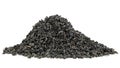Heap of dry black tea leaves isolated on white background. Ceylon black tea Royalty Free Stock Photo