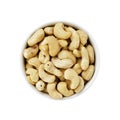 Heap of dry cashew nuts in bowl Royalty Free Stock Photo