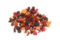 Heap of dry fruit tea on white background Royalty Free Stock Photo