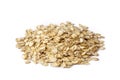 Heap of dry rolled oats isolated