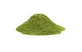 Heap of dry young barley or wheat grass powder isoolated. Royalty Free Stock Photo