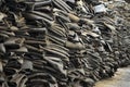 Heap of dumped old dirty inner tube Royalty Free Stock Photo