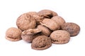 Heap of empty walnuts shell Royalty Free Stock Photo