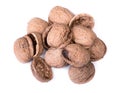 Heap of empty walnuts shell Royalty Free Stock Photo