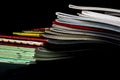 Heap of fallen notebooks on a table Royalty Free Stock Photo