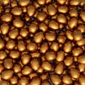 Heap of farm raw organic gold chicken eggs, abstract background