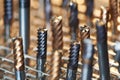 Heap of finished metal drills Royalty Free Stock Photo