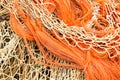 Heap of fishing nets and rope