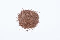 Heap flax seed. White background Royalty Free Stock Photo