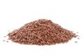 Heap Flax seeds on white backgrou