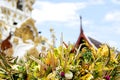 Heap of fragrant flowers with incense for worship the Buddha Royalty Free Stock Photo