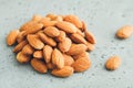Heap of fresh almond nuts