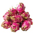 Heap of Fresh Dragon fruit, clipping path isolate Royalty Free Stock Photo