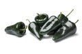 Heap of fresh green Mexican Poblano Pepper on white background