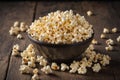 Heap of fresh made salted popcorn