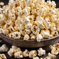 Heap of fresh made salted popcorn